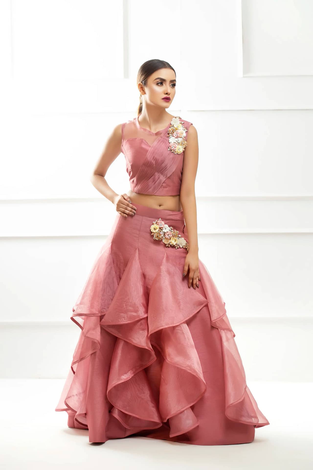 Tea-Pink-Organza Layers